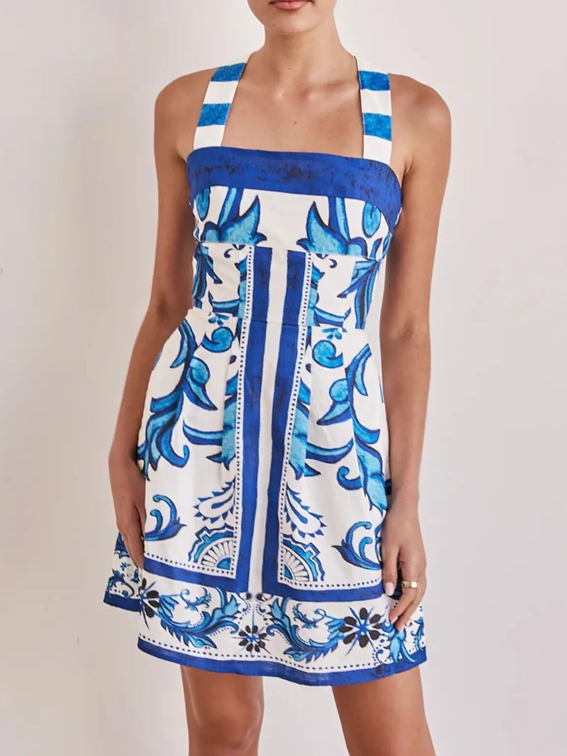 Printed Square Neck Midi Dress - Image 6