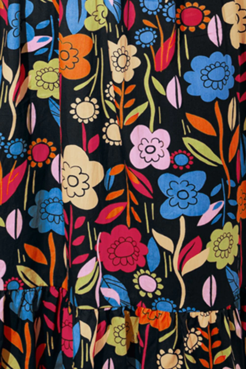 Printed V-Neck Half Sleeve Midi Dress - Image 3