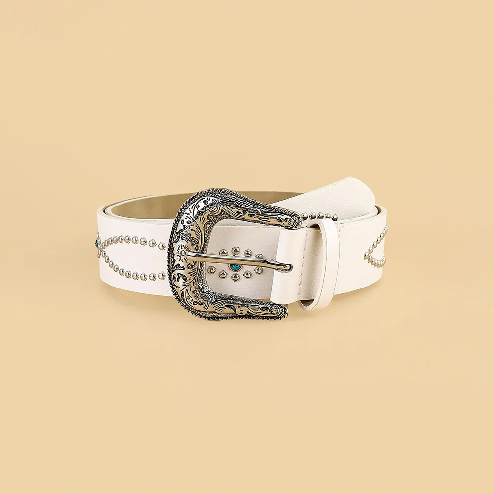 PU Leather Rhinestone Belt - Image 5
