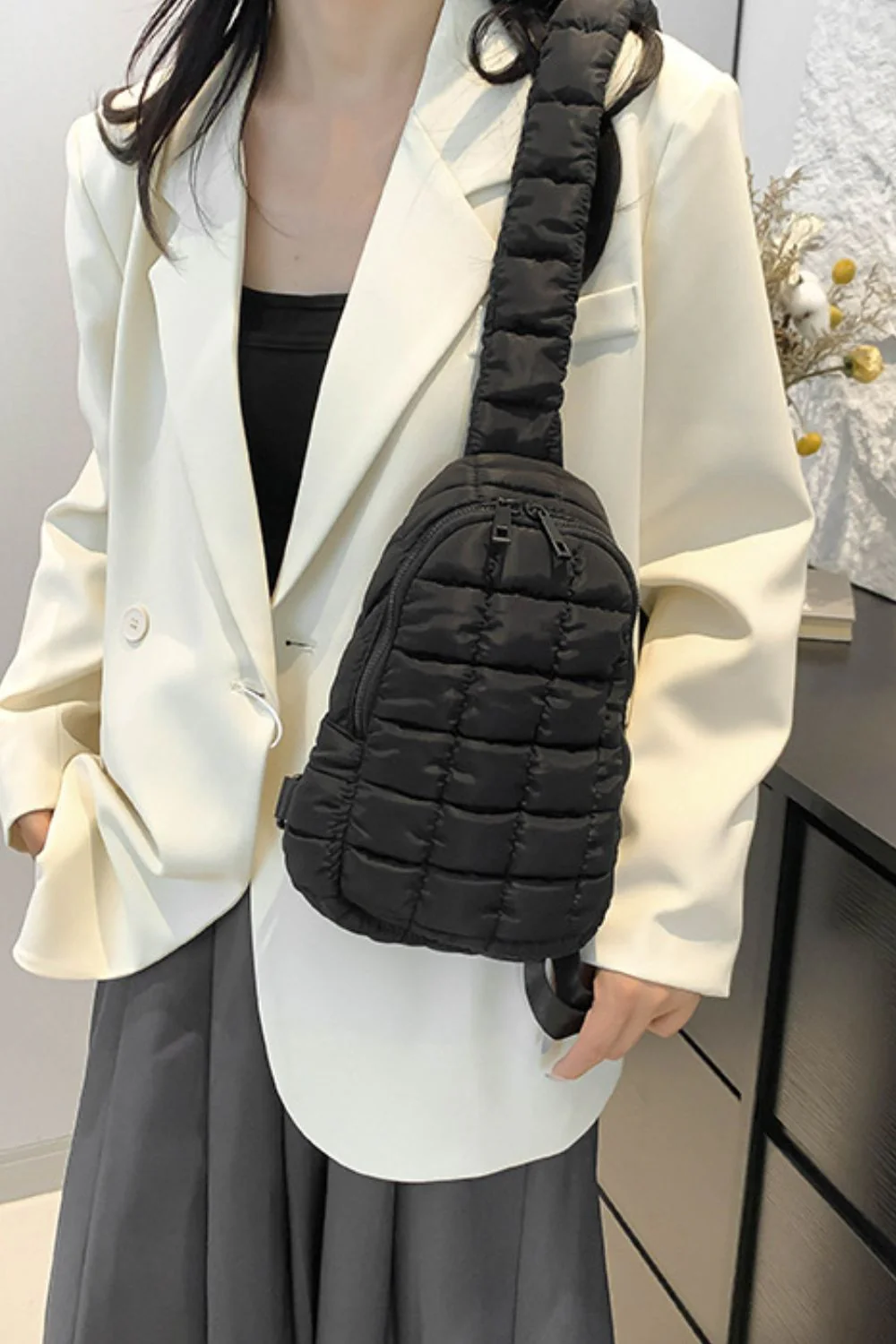 Quilted Nylon Crossbody  Bag - Image 24