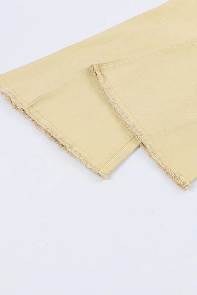 Raw Edge Mid Waist Flared Jeans - Image 10