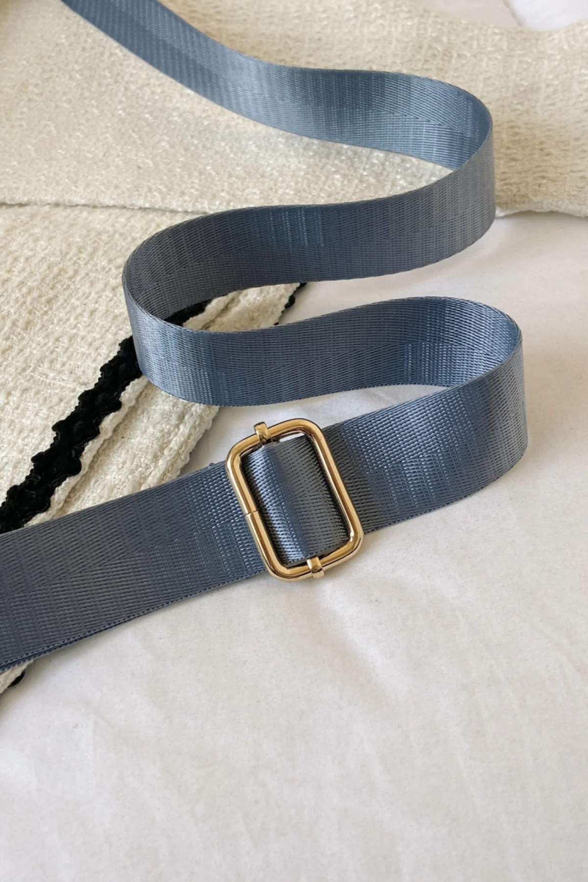 Raw Hem Checkered Denim Crossbody Bag - Image 12