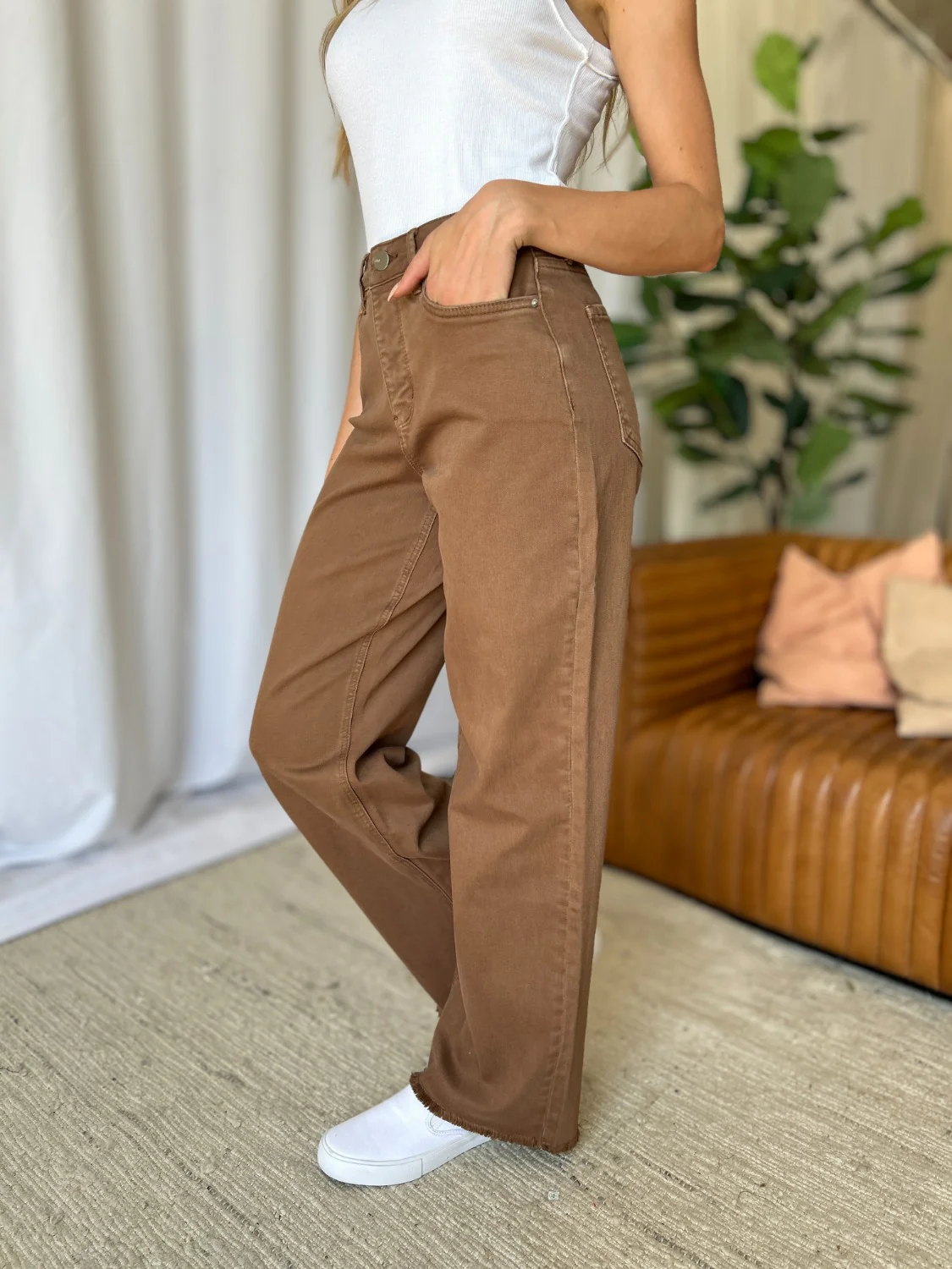 RFM Full Size High Rise Garment Dye Wide Leg Jeans - Image 20