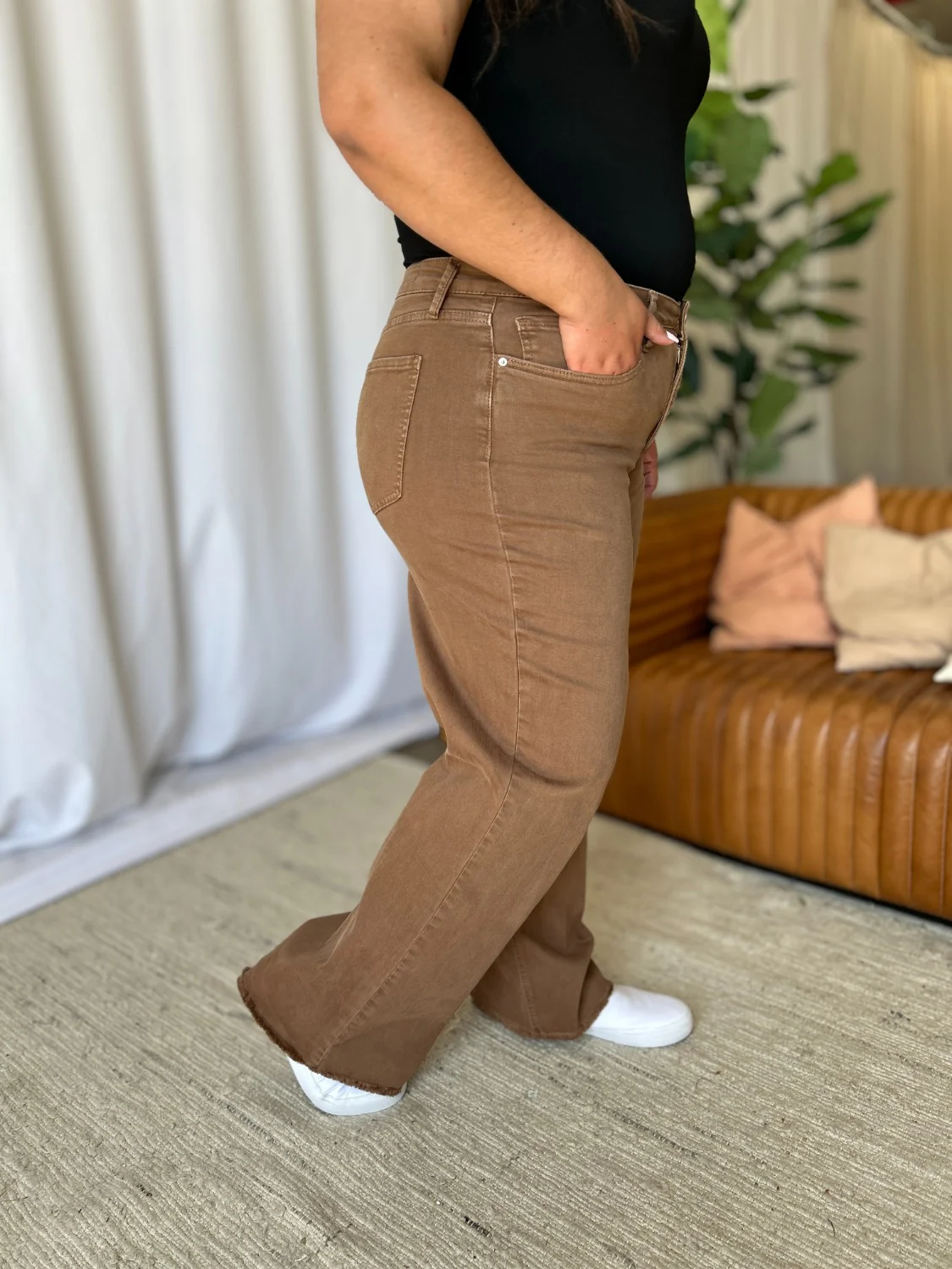 RFM Full Size High Rise Garment Dye Wide Leg Jeans - Image 5