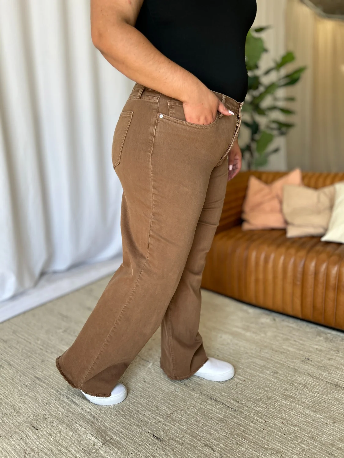 RFM Full Size High Rise Garment Dye Wide Leg Jeans - Image 6