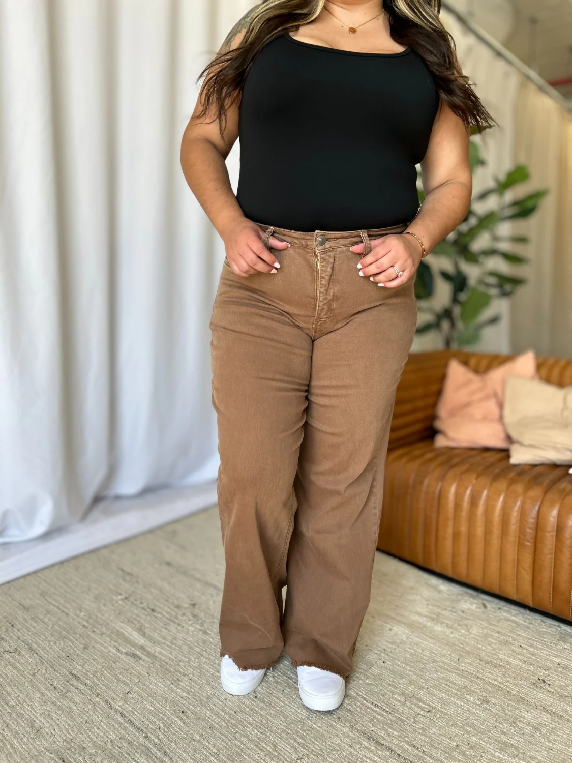 RFM Full Size High Rise Garment Dye Wide Leg Jeans - Image 7