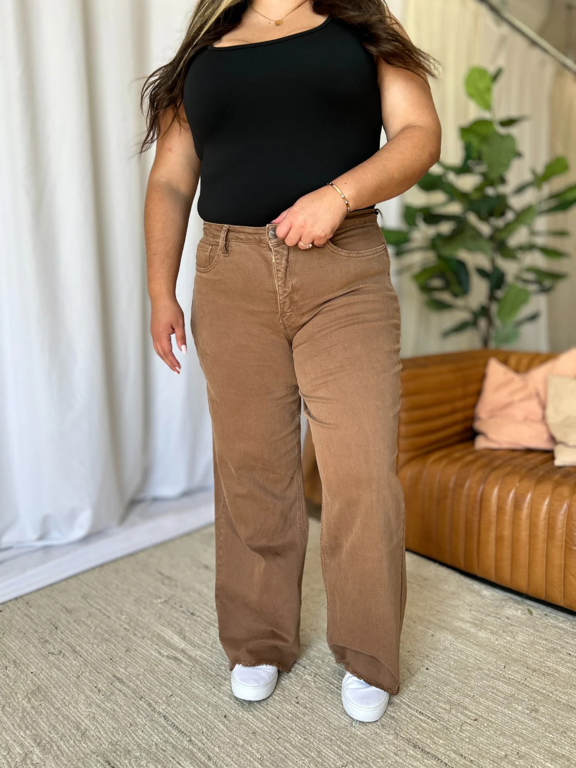 RFM Full Size High Rise Garment Dye Wide Leg Jeans - Image 8