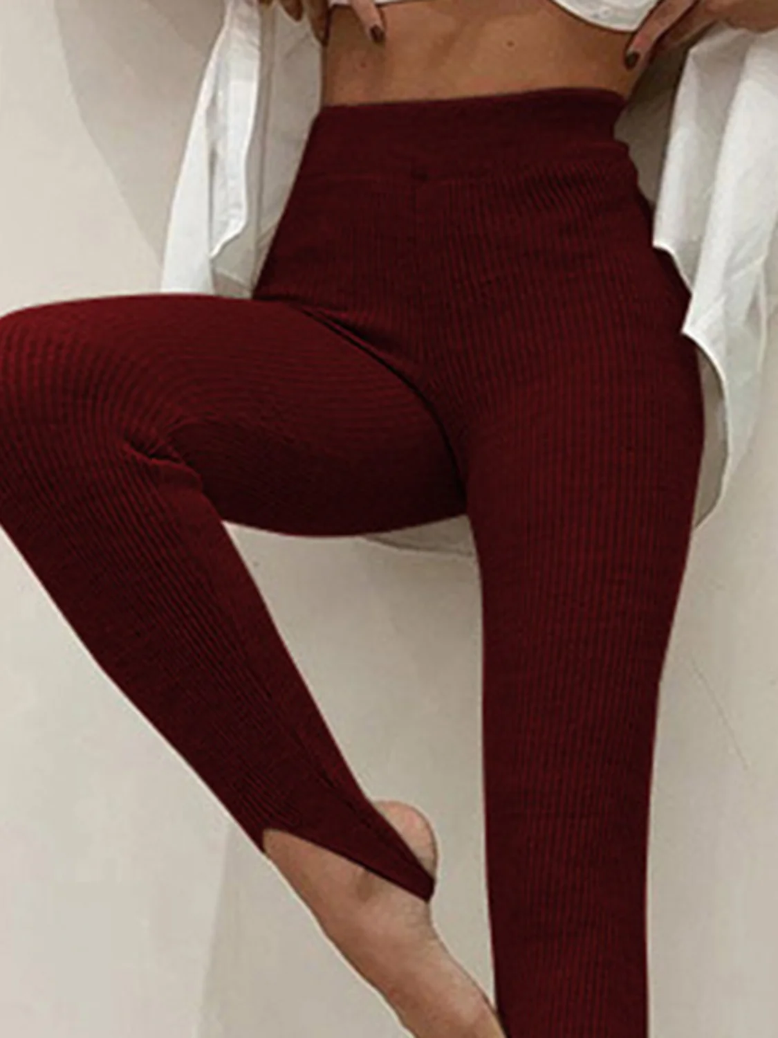 Ribbed Mid Waist Leggings - Image 16