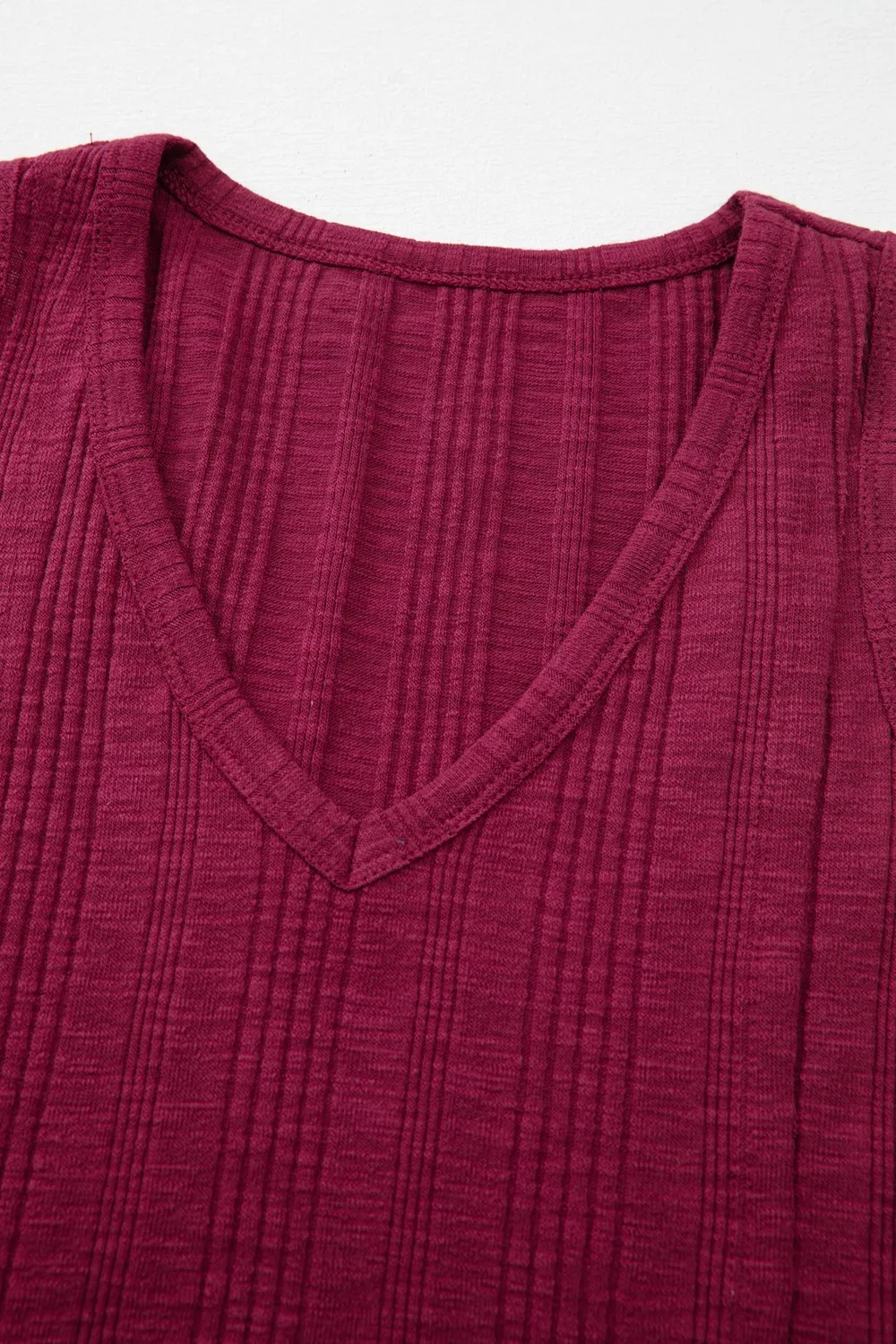 Ribbed Textured Exposed Stitching Knit Tank Top - Image 5
