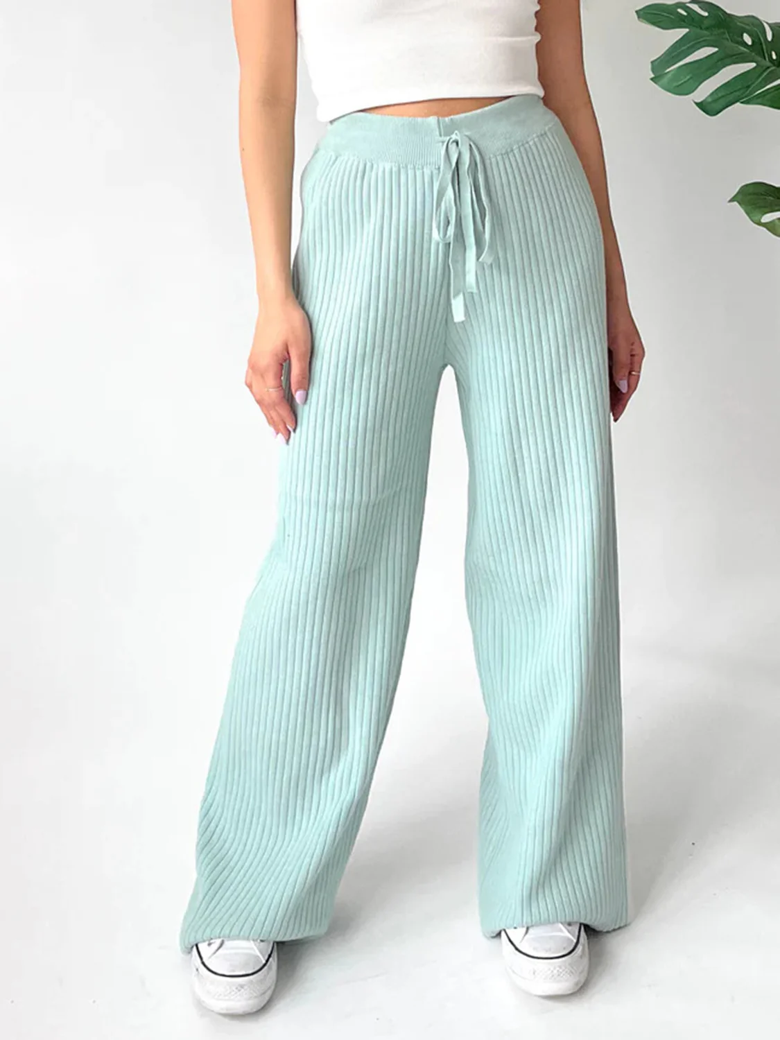 Ribbed Wide Leg Sweater Pants - Image 21