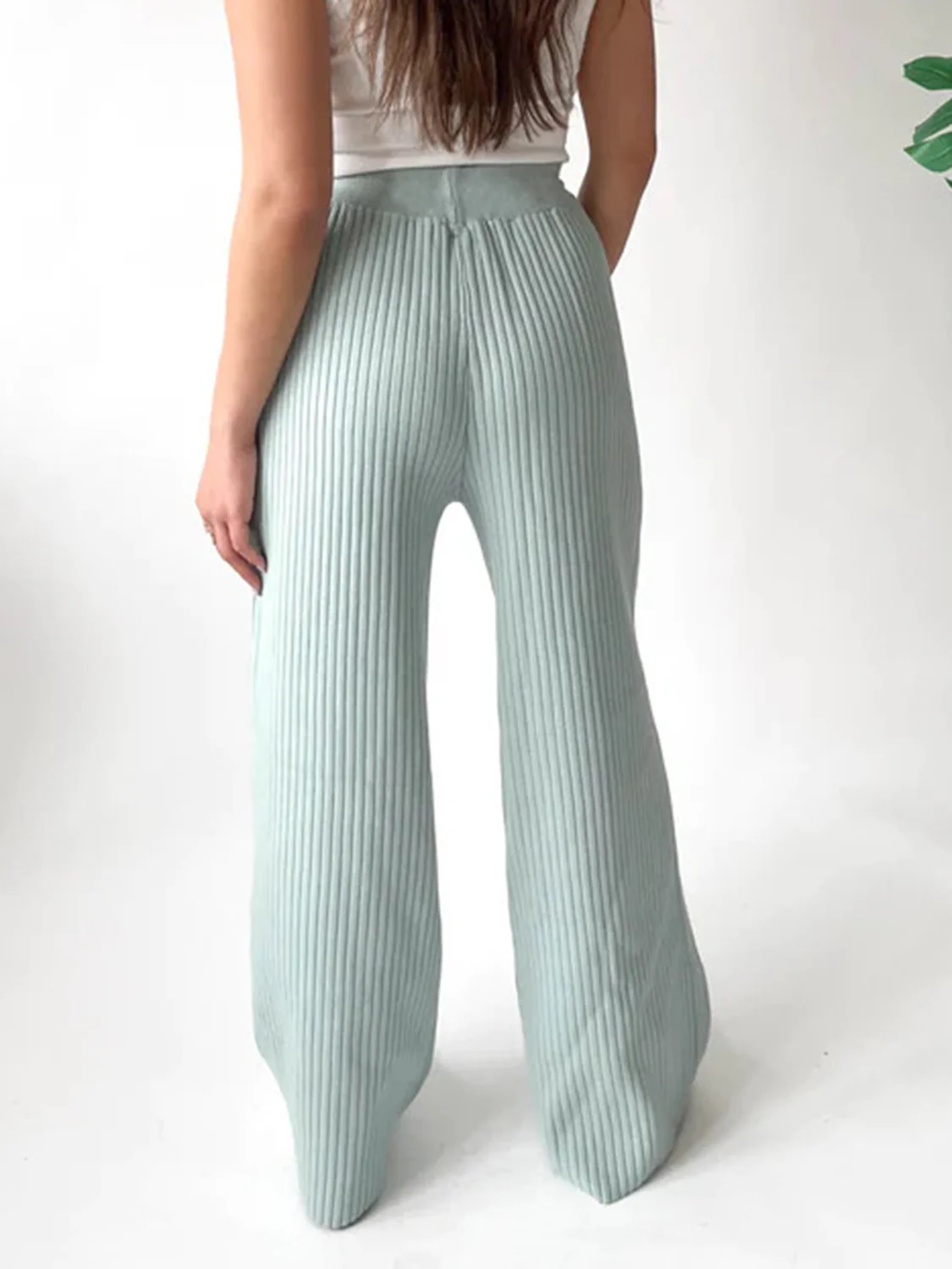 Ribbed Wide Leg Sweater Pants - Image 23