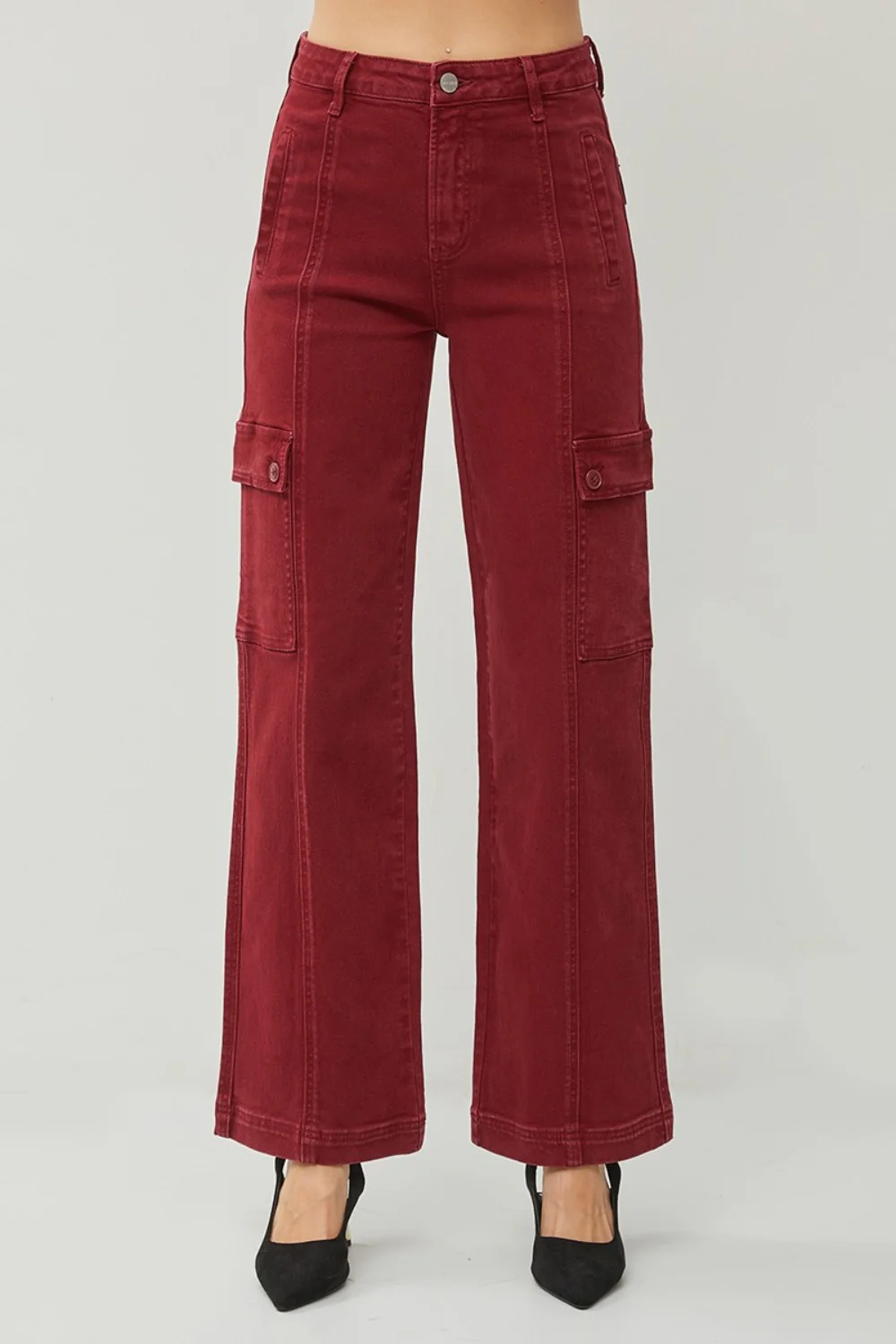 RISEN Full Size High Rise Wide Leg Cargo Jeans - Image 5