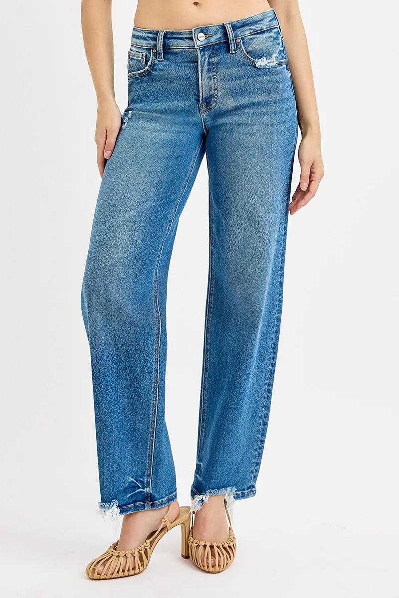 RISEN Full Size Mid Rise Baggy Jeans Plus Size - Image 2