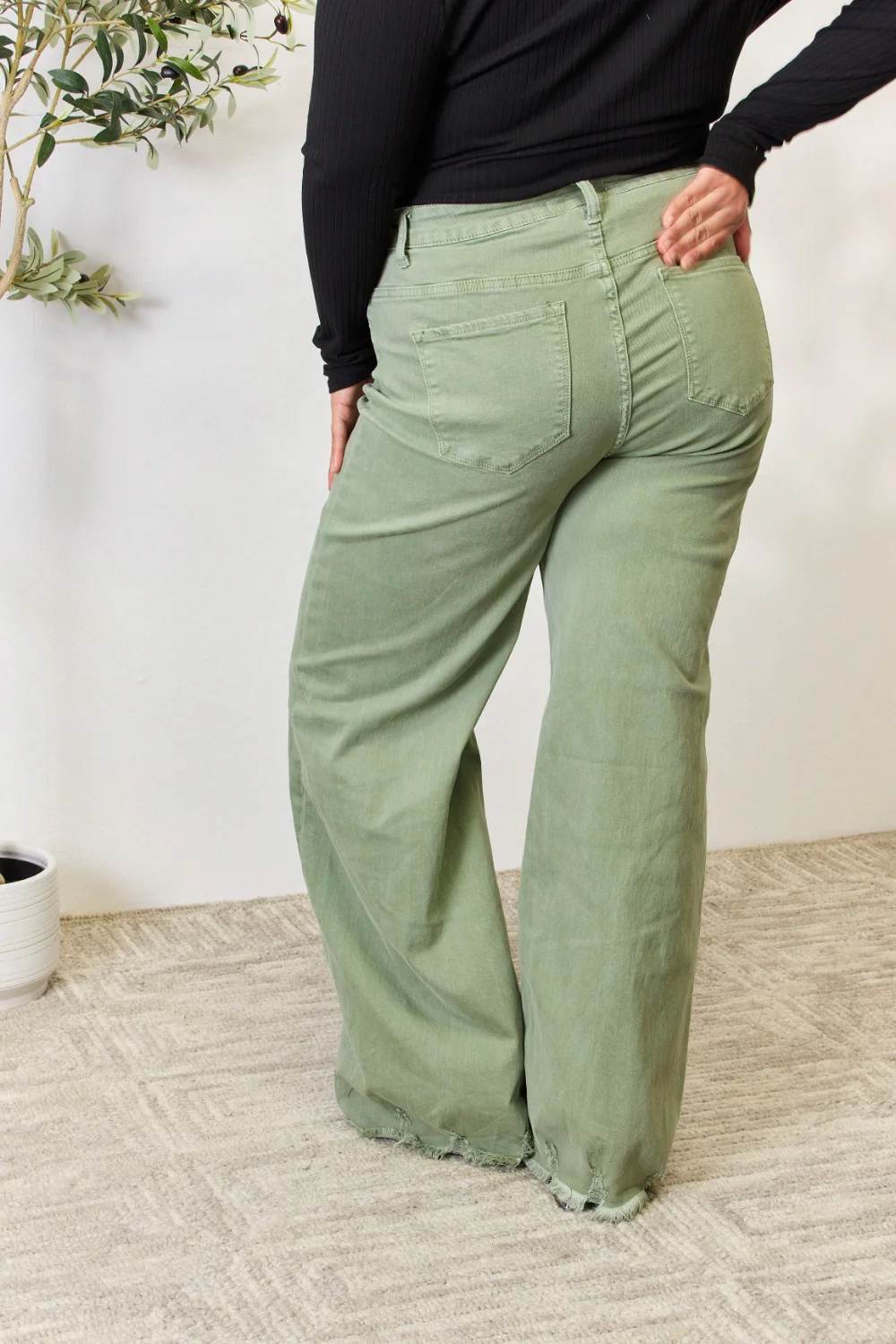 RISEN Full Size Raw Hem Wide-Leg Jeans - Image 7