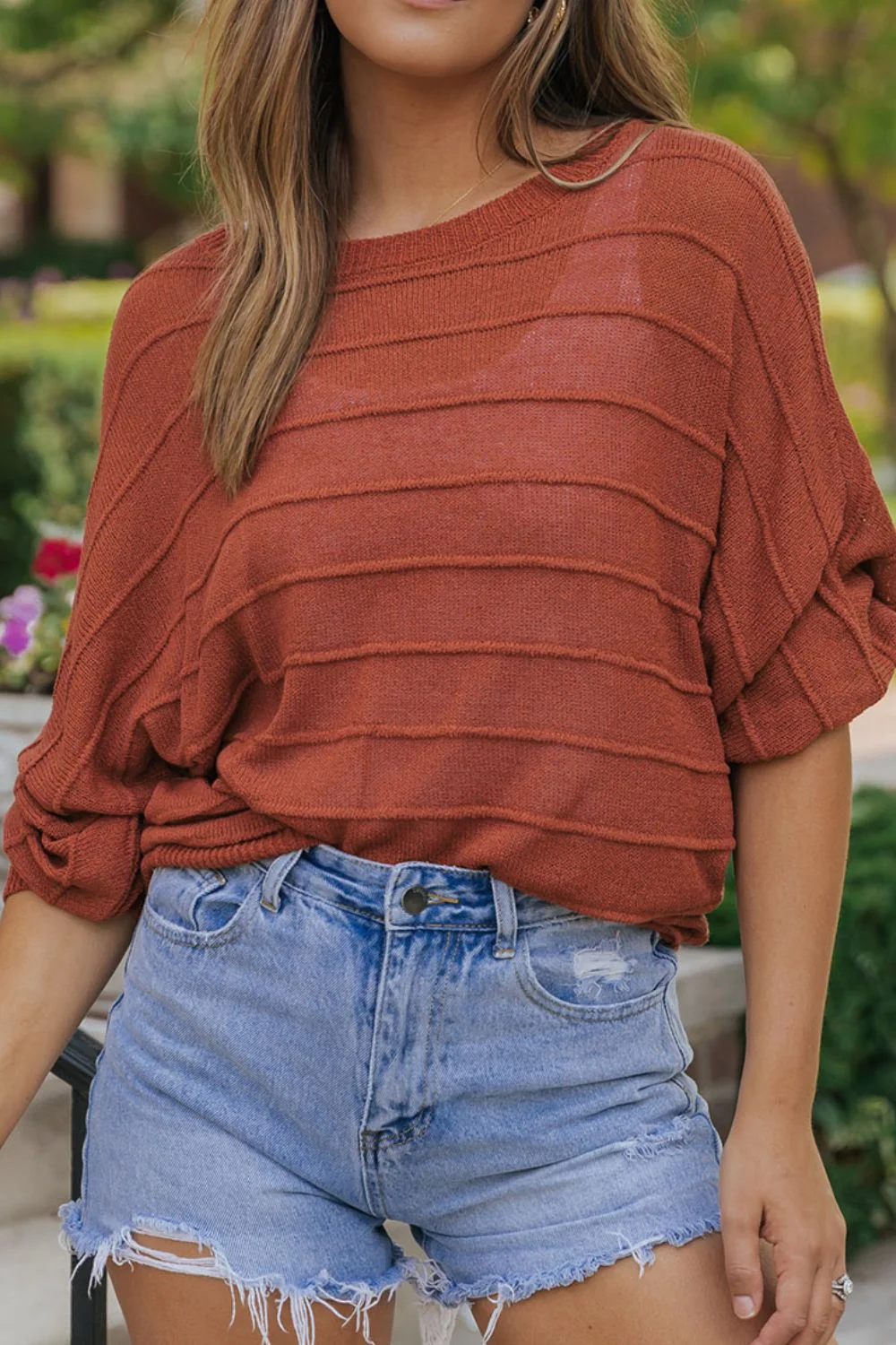 Round Neck Long Sleeve Knit Top - Image 15