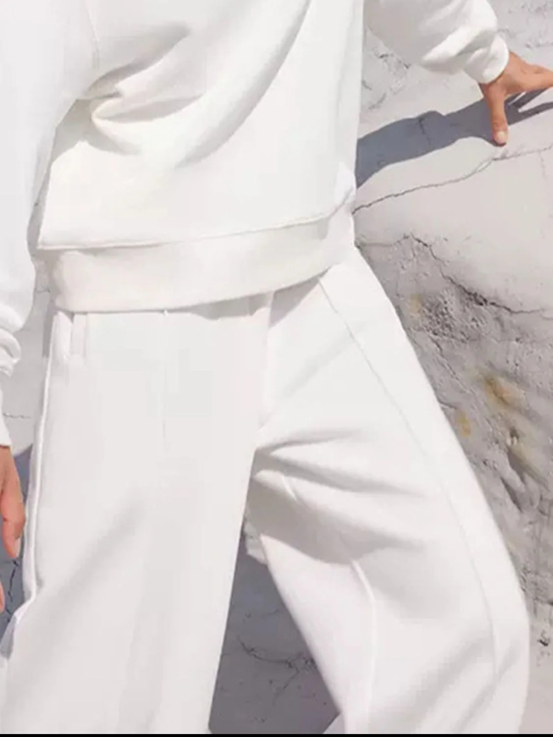 Round Neck Long Sleeve Top and Elastic Waist Pants Set - Image 12