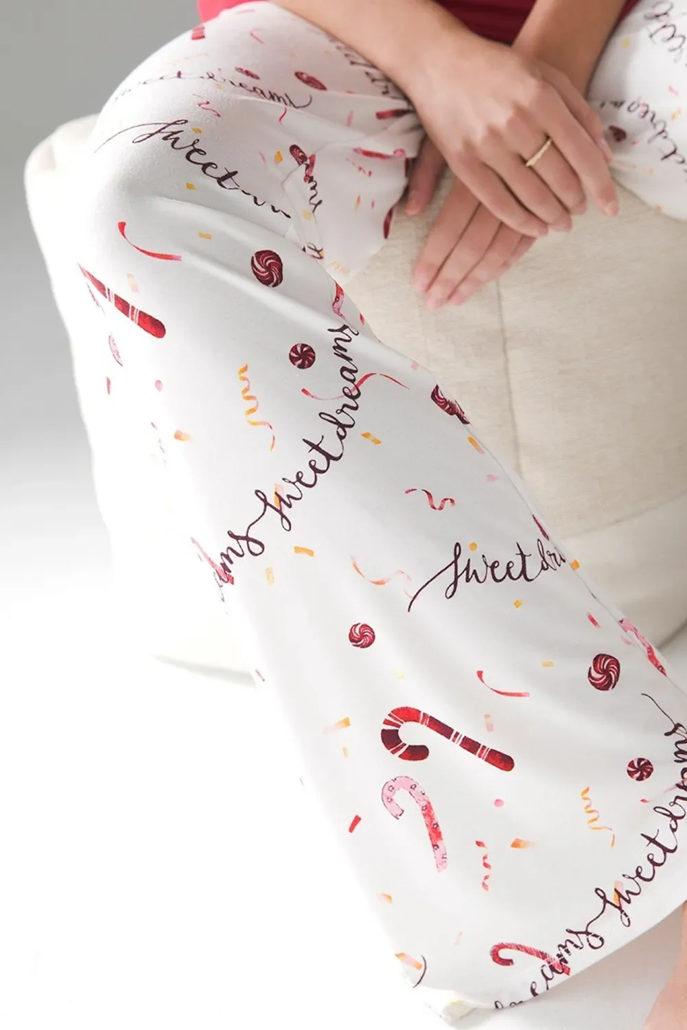 Round Neck Long Sleeve Top and Printed Pants Lounge Set - Image 4