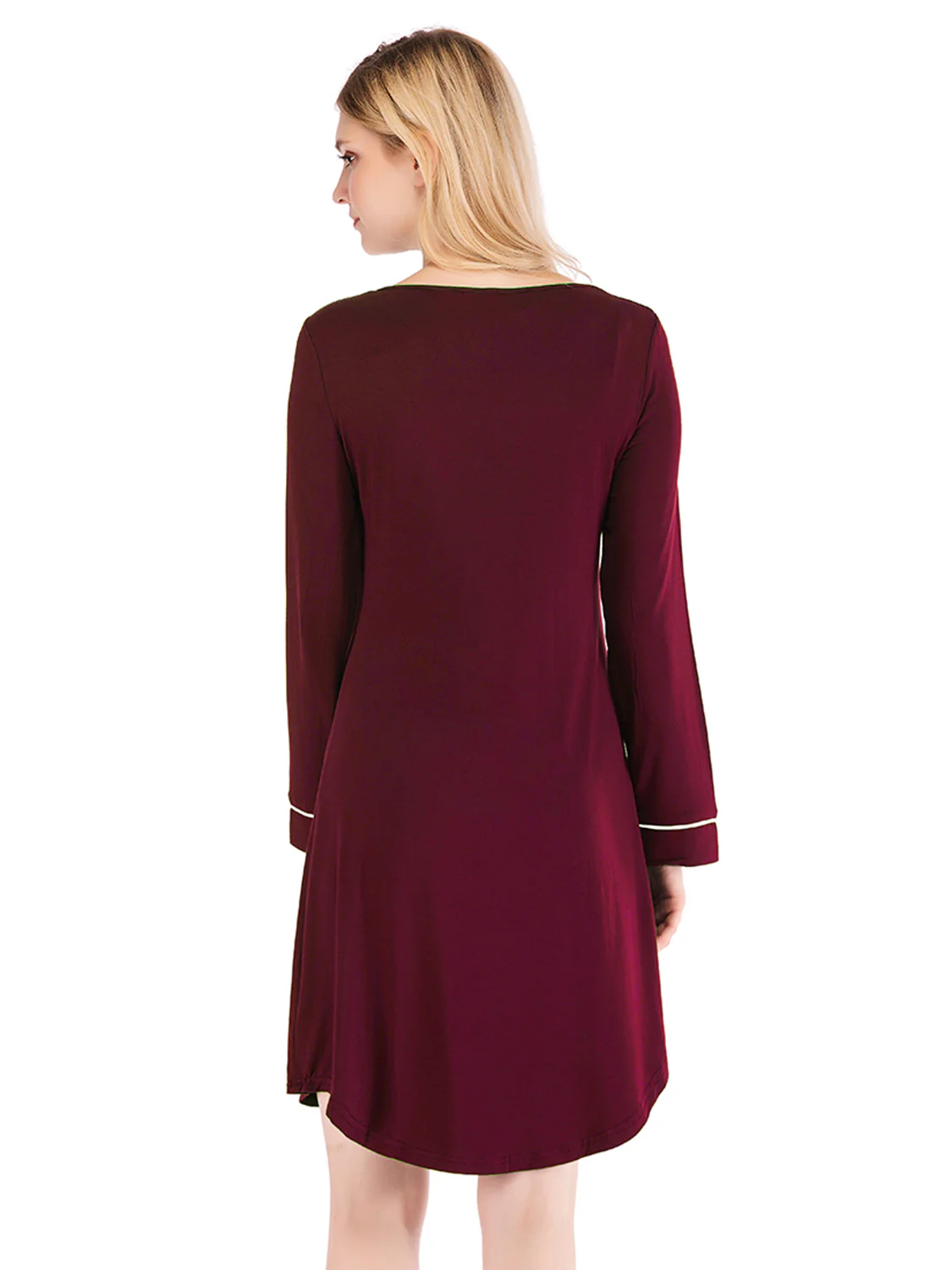 Round Neck Night Dress with Pocket - Image 5