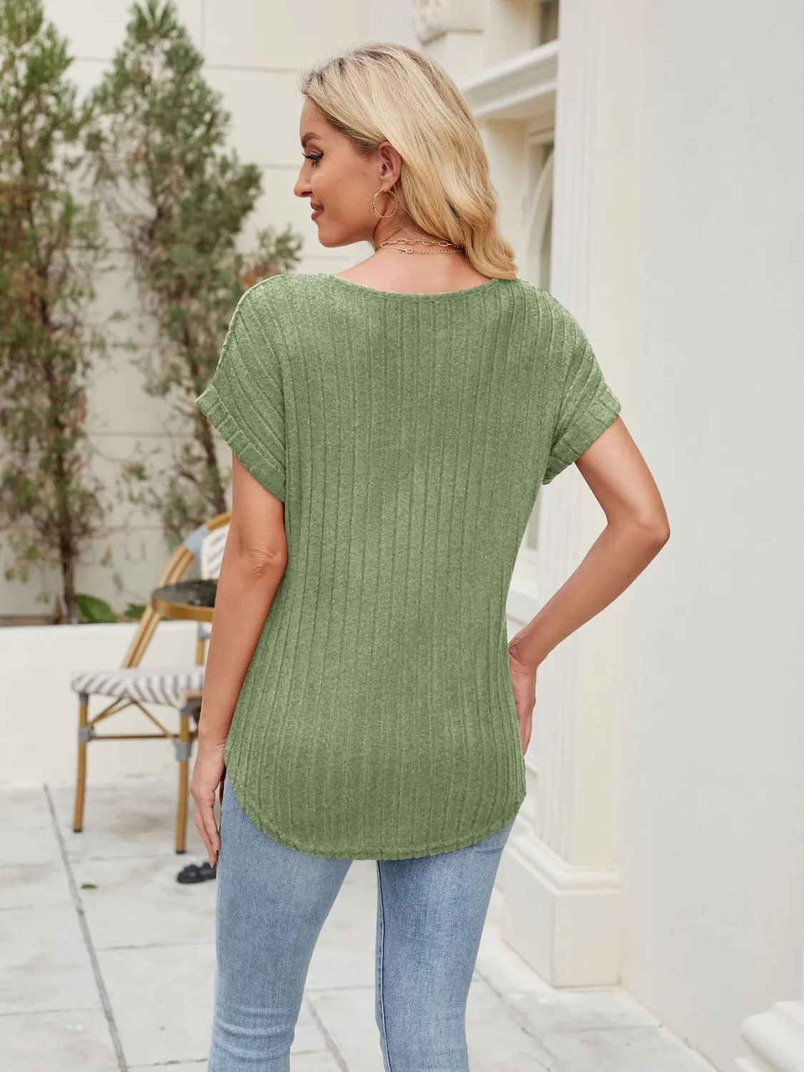 Round Neck Short Sleeve T-Shirt - Image 2
