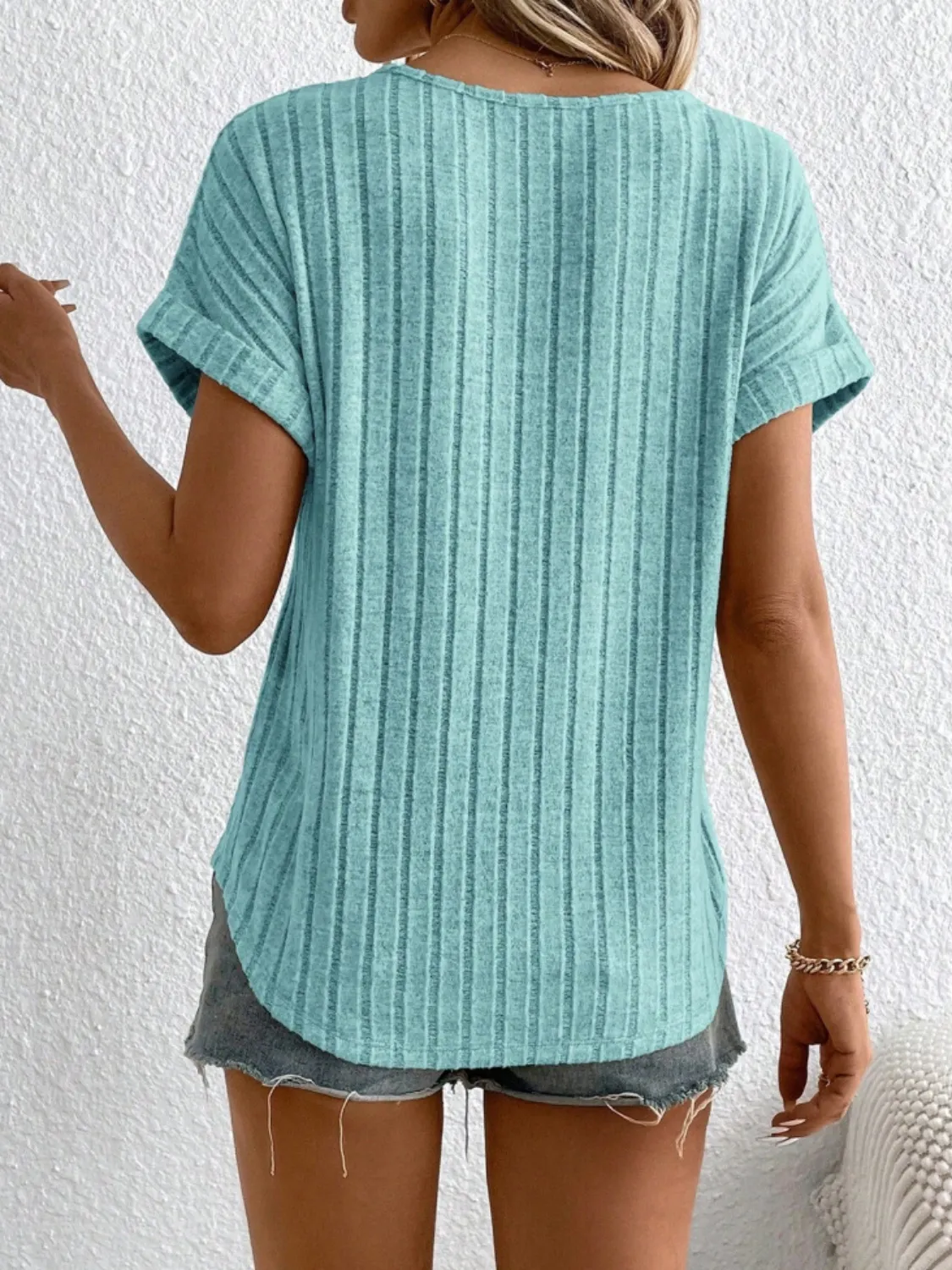 Round Neck Short Sleeve T-Shirt - Image 3