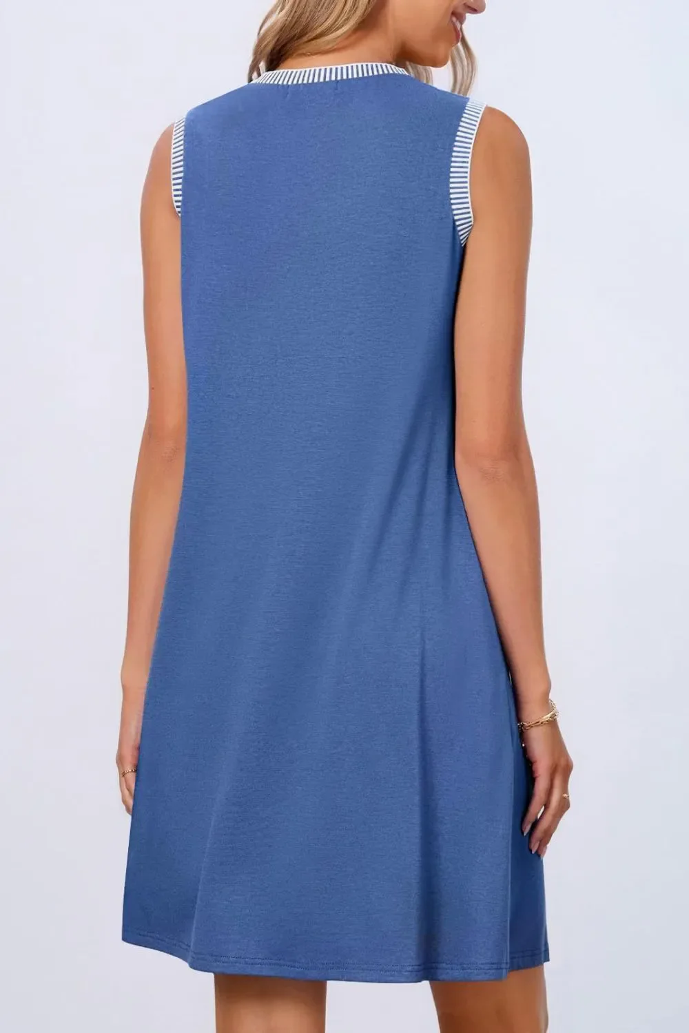 Round Neck Sleeveless Mini Tank Dress - Image 14