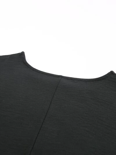 Round Neck Three-Quarter Sleeve Blouse - Image 6