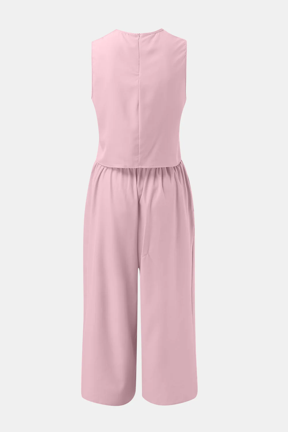 Round Neck Top and Wide Leg Pants Set - Image 12