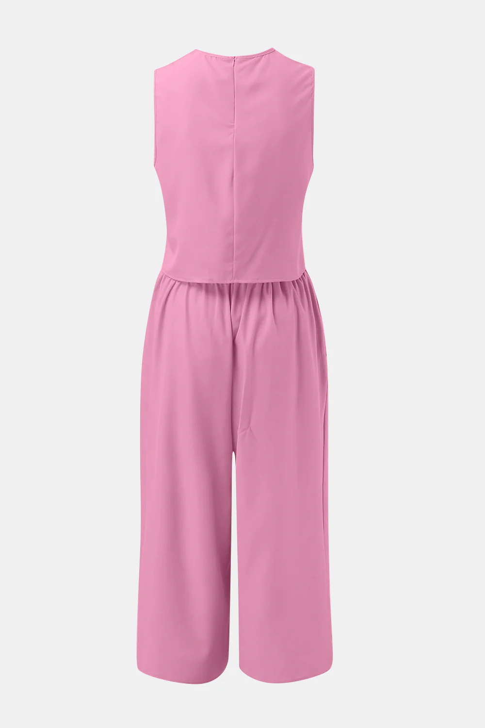 Round Neck Top and Wide Leg Pants Set - Image 7