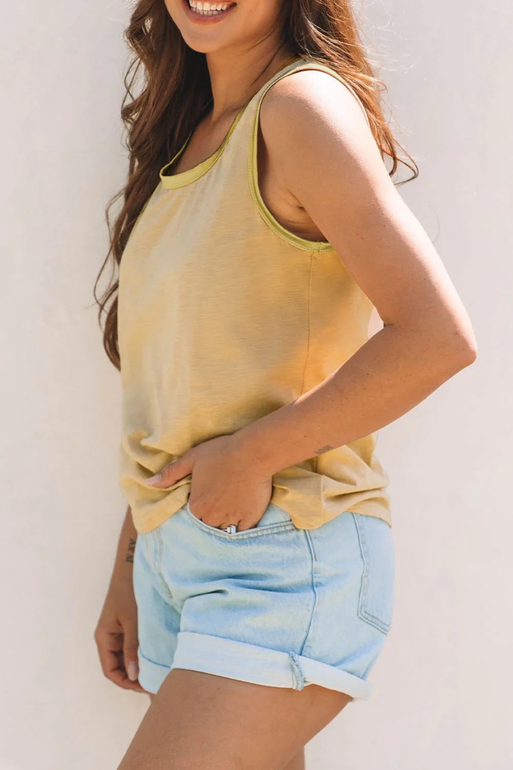 Round Neck Wide Strap Tank - Image 5