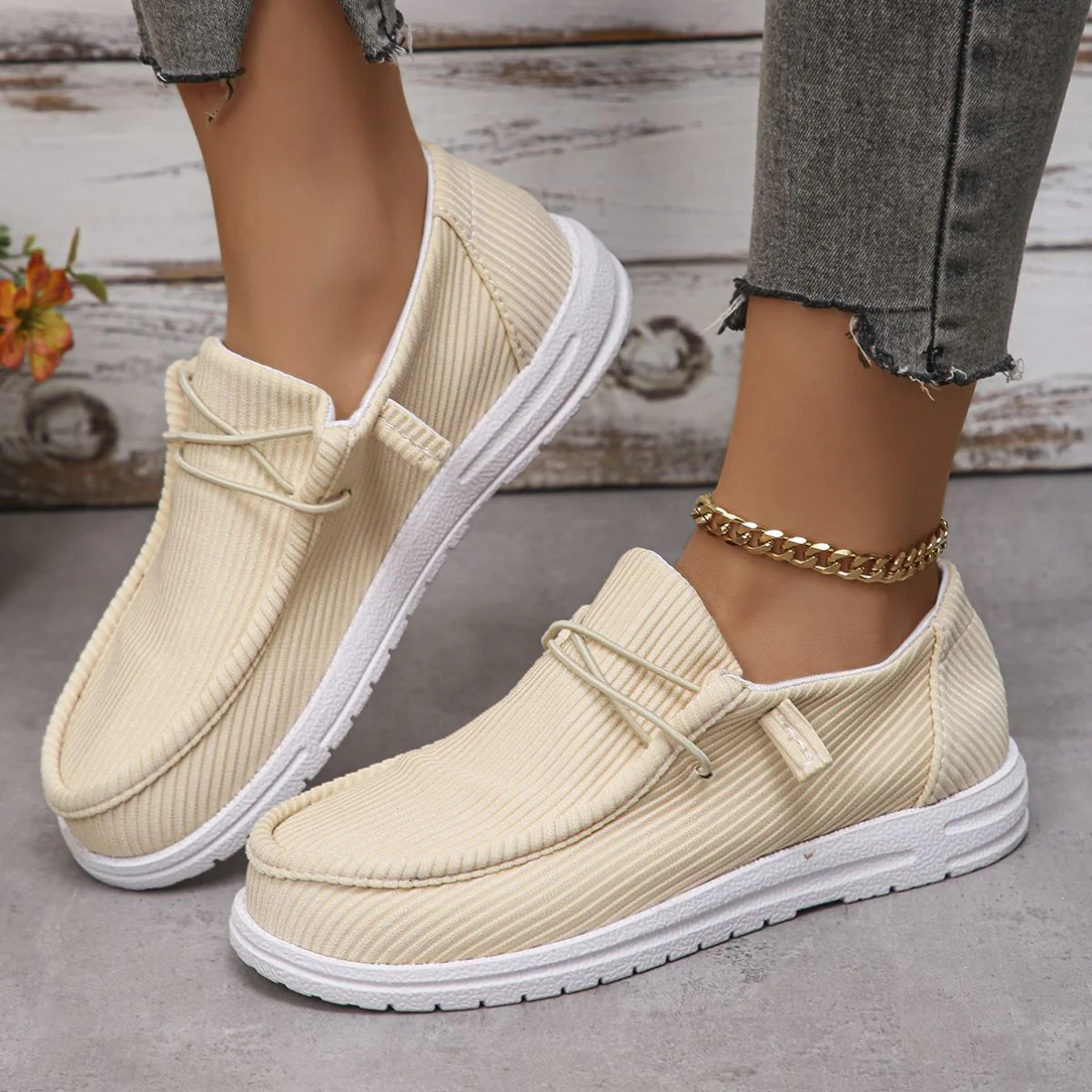 Round Toe Canvas Sneakers - Image 3