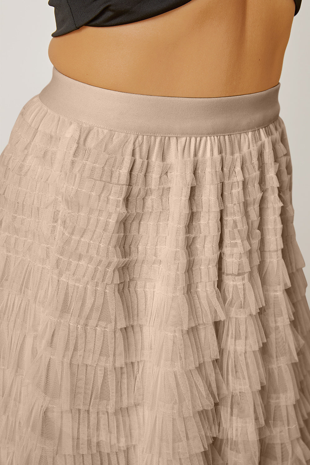 Ruched High Waist Tiered Skirt - Image 10