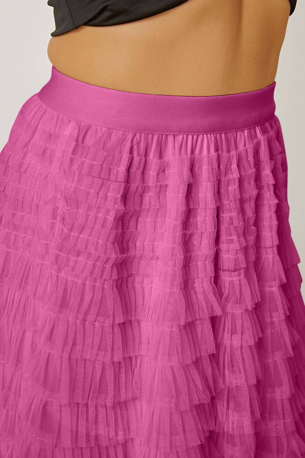 Ruched High Waist Tiered Skirt - Image 14