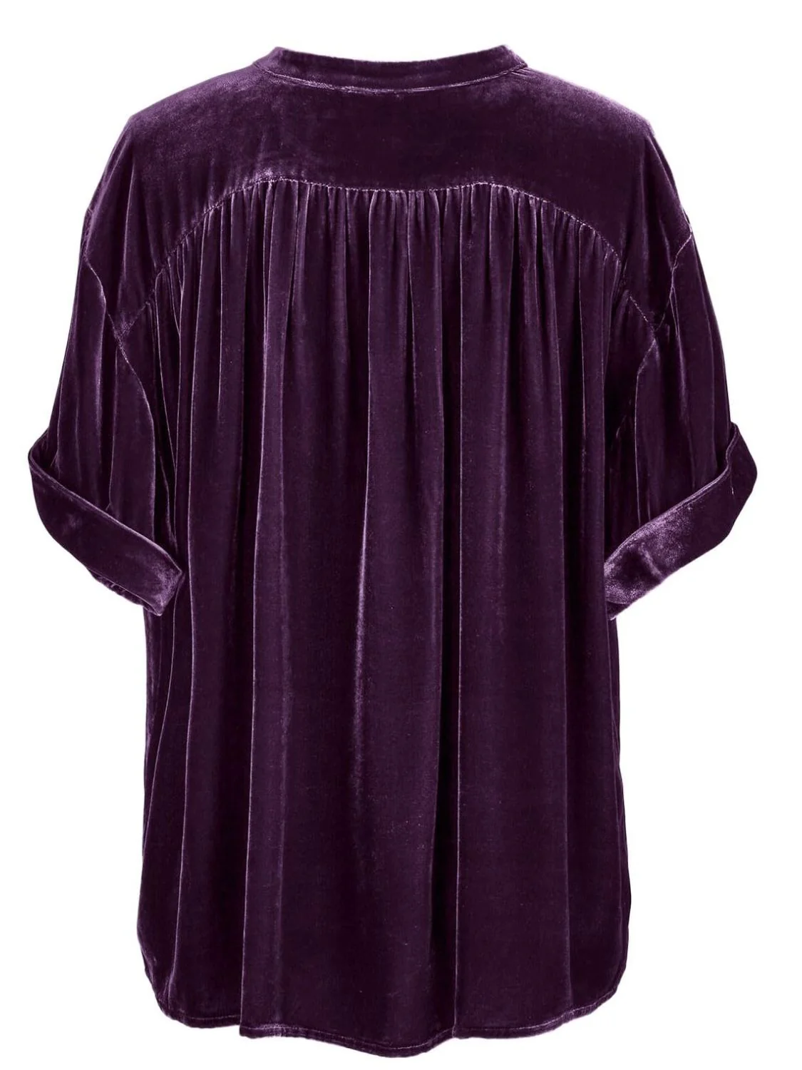 Ruched Round Neck Short Sleeve Shirt - Image 8