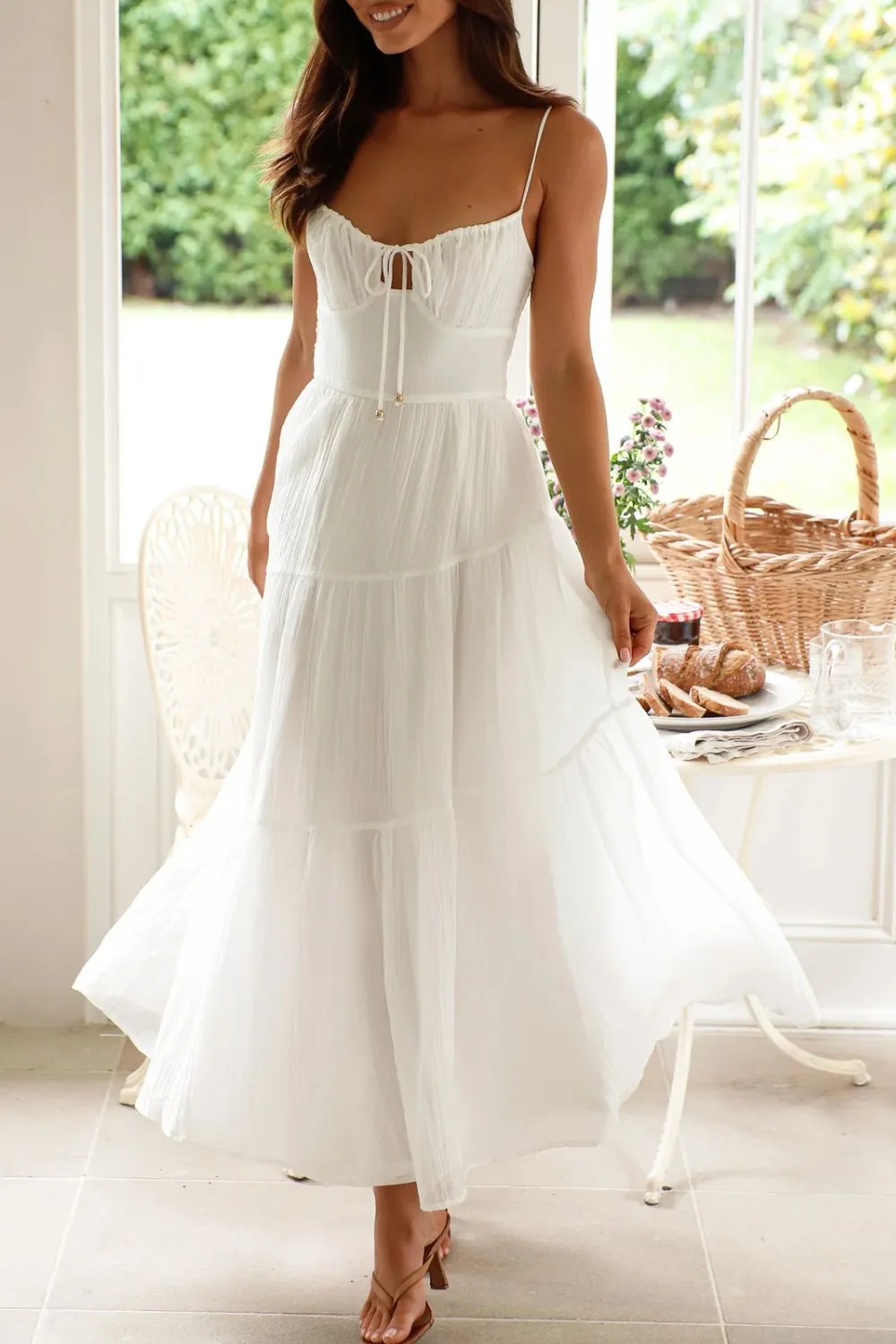 Ruched Smocked Back Cami Dress - Image 2