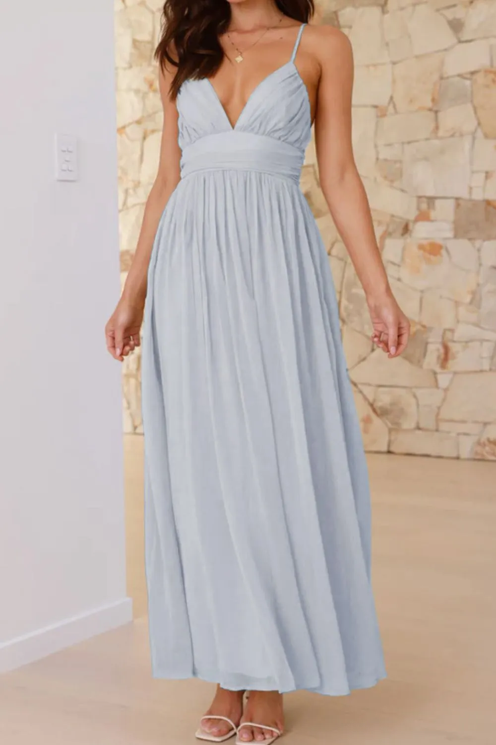 Ruched V-Neck Cami Dress - Image 7