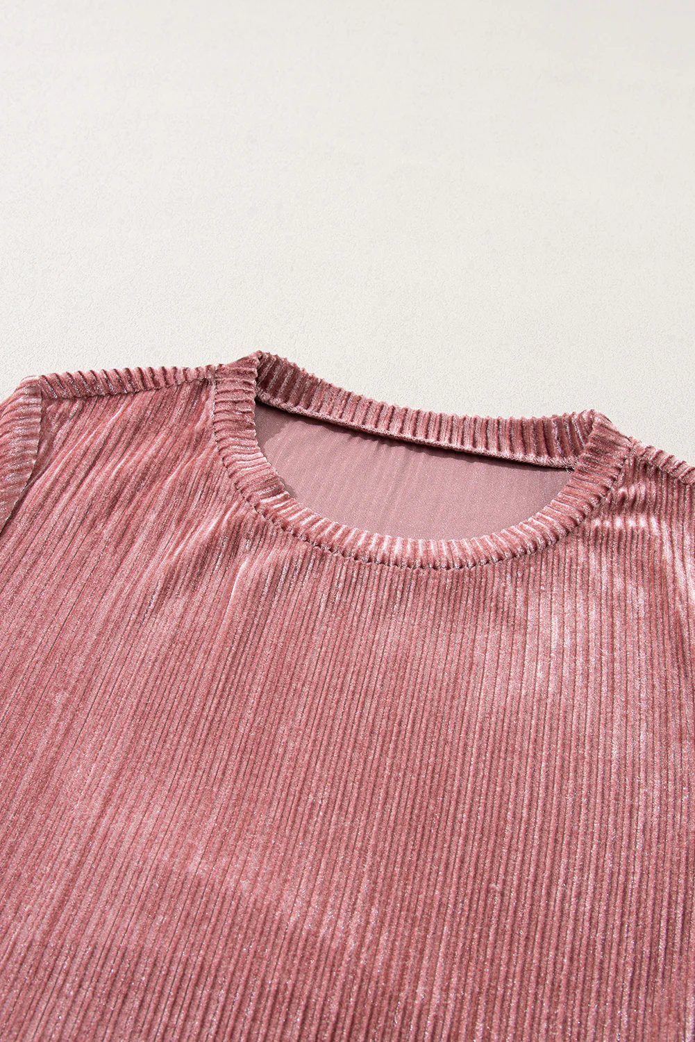 Ruffle Hem Round Neck Long Sleeve Dress - Image 6