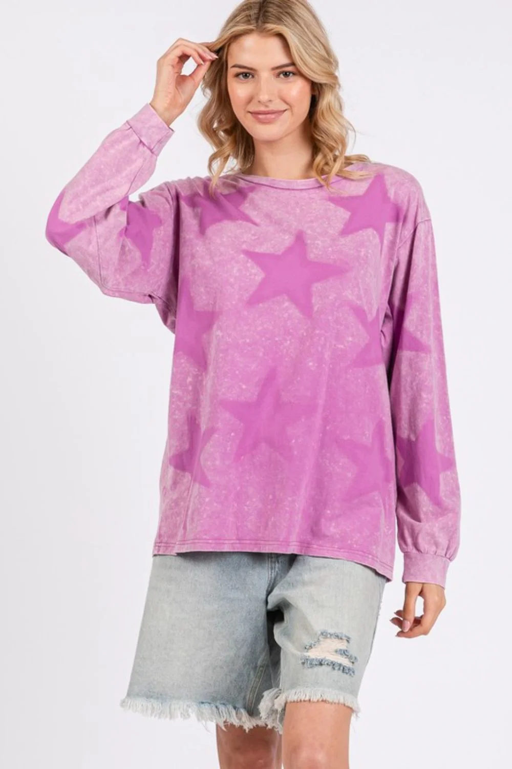 SAGE + FIG Mineral Wash Star Pattern T-Shirt - Image 3