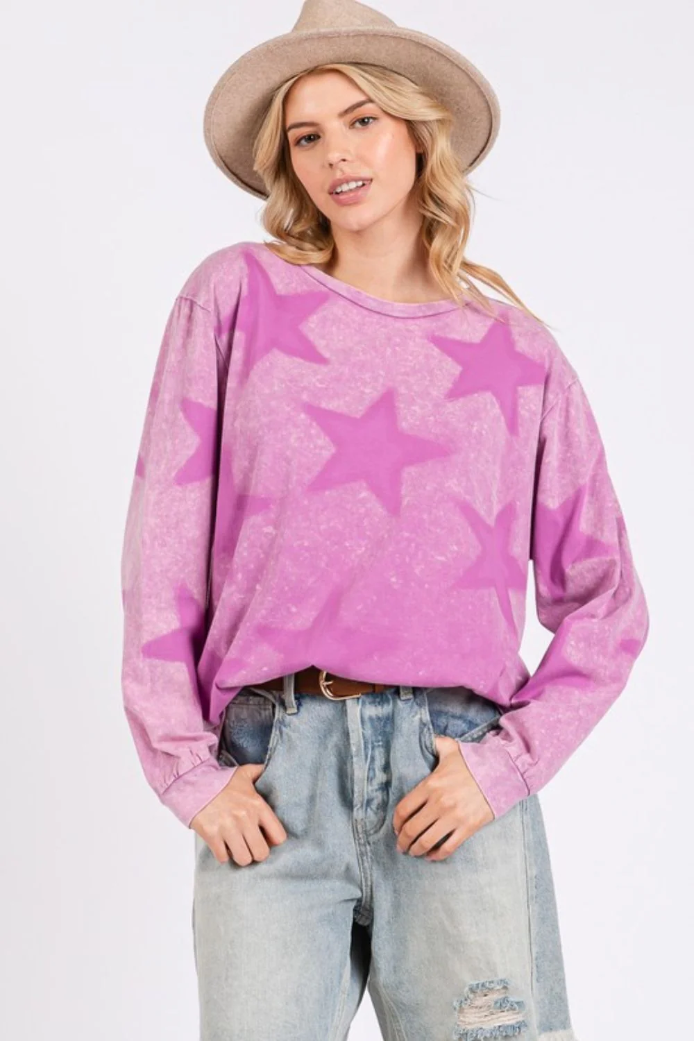 SAGE + FIG Mineral Wash Star Pattern T-Shirt - Image 5