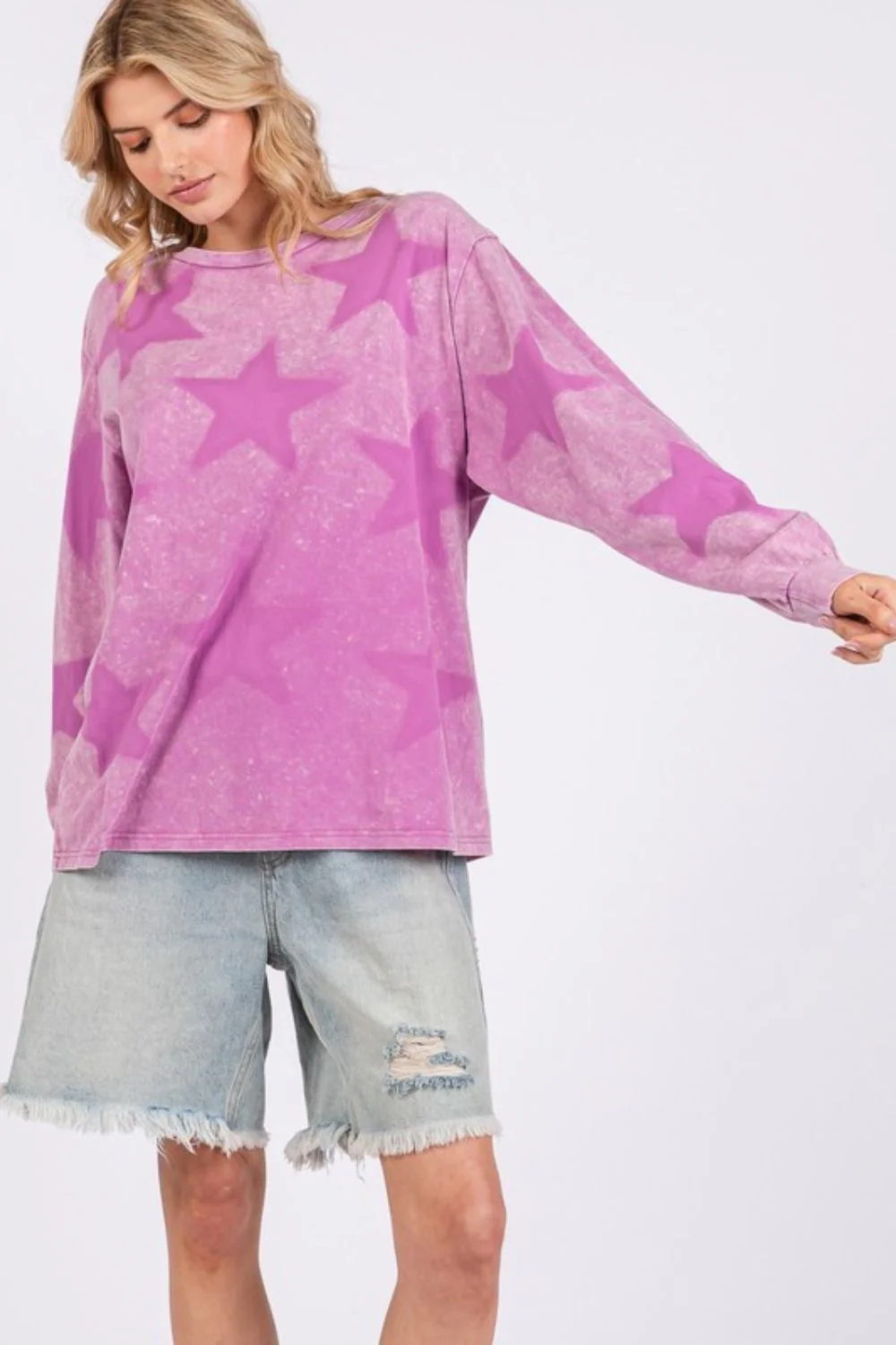 SAGE + FIG Mineral Wash Star Pattern T-Shirt - Image 6