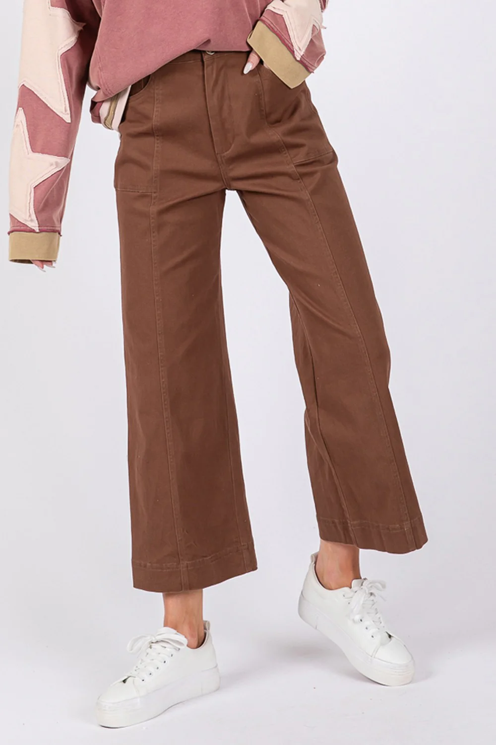 SAGE + FIG Wide Leg Cropped Pants - Image 4