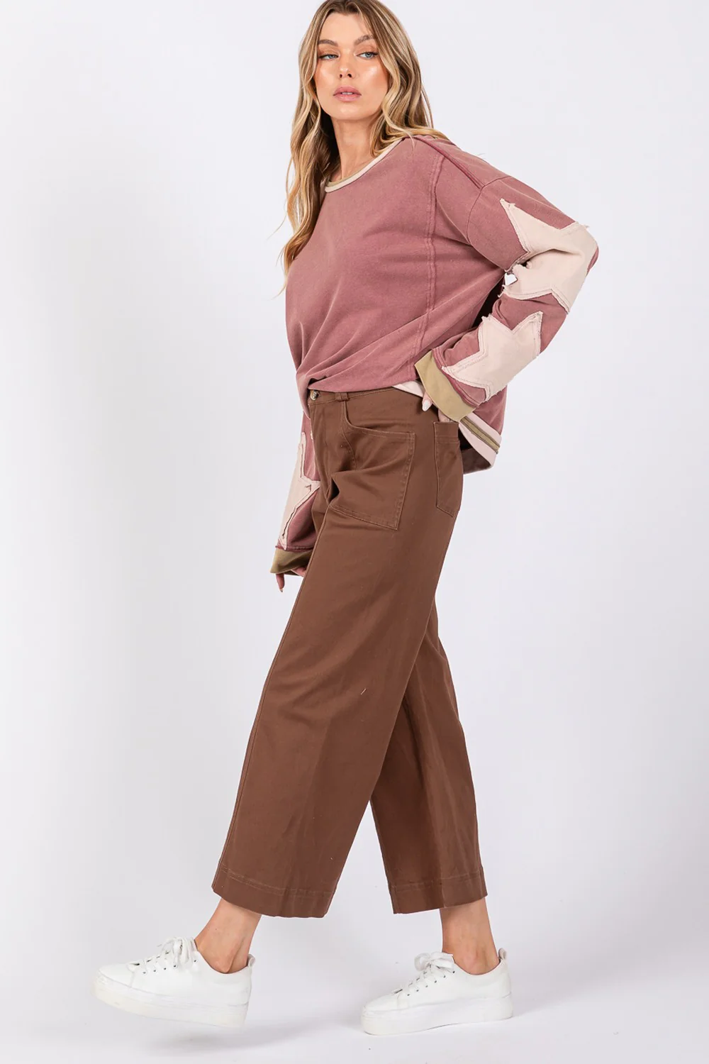 SAGE + FIG Wide Leg Cropped Pants - Image 5