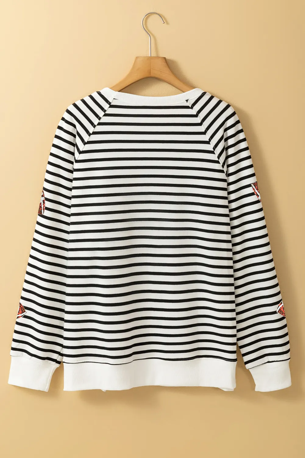 Sequin Football Striped Long Sleeve Sweatshirt - Image 3