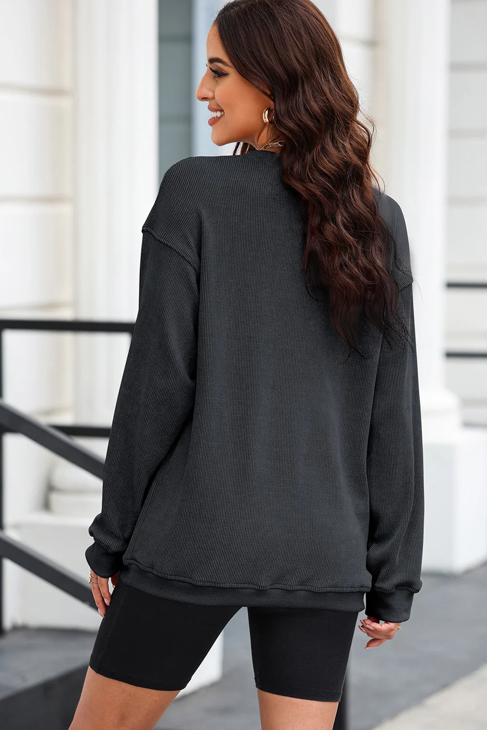 Sequin Nutcracker Round Neck Long Sleeve Sweatshirt - Image 3