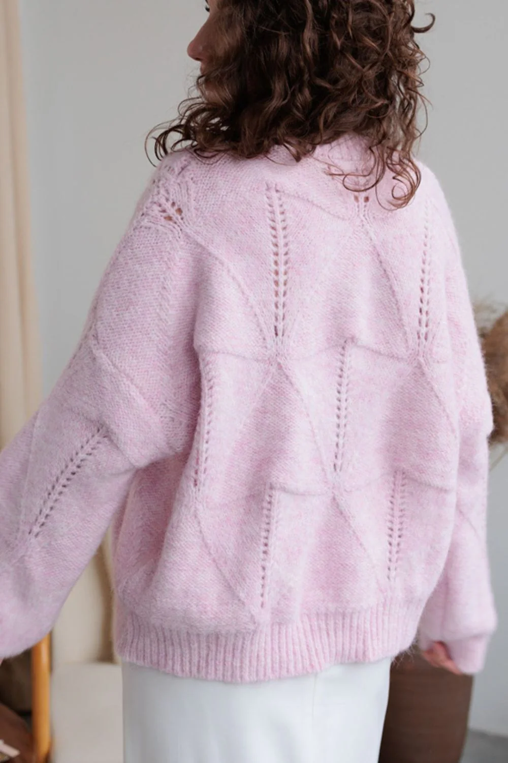 Sequin Round Neck Long Sleeve Sweater - Image 3