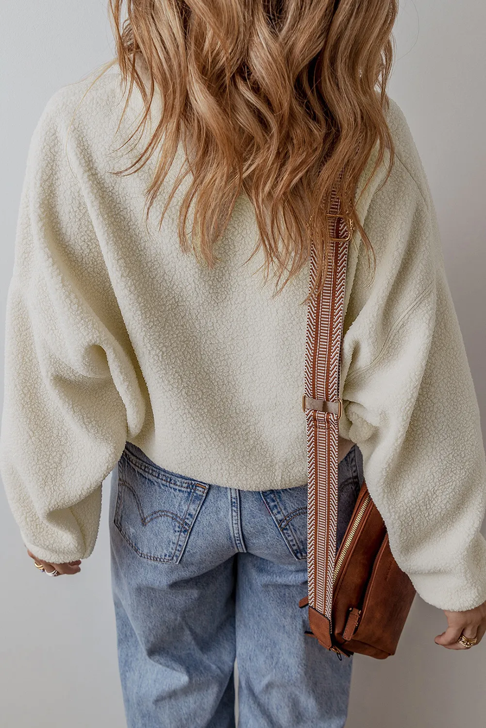 Sherpa Half Snap Long Sleeve Jacket - Image 2