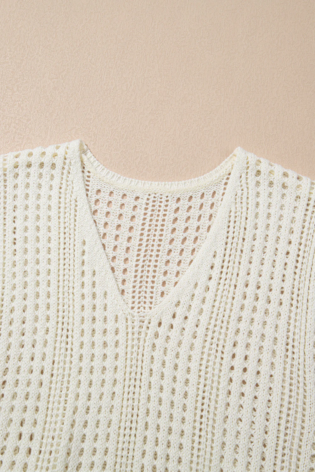 Side Slit Drawstring V-Neck Knit Cover Up Dress - Image 6