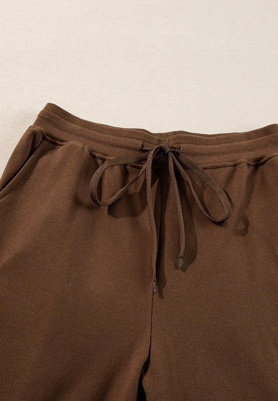 Side Slit Round Neck Long Sleeve Top and Pants Set - Image 10
