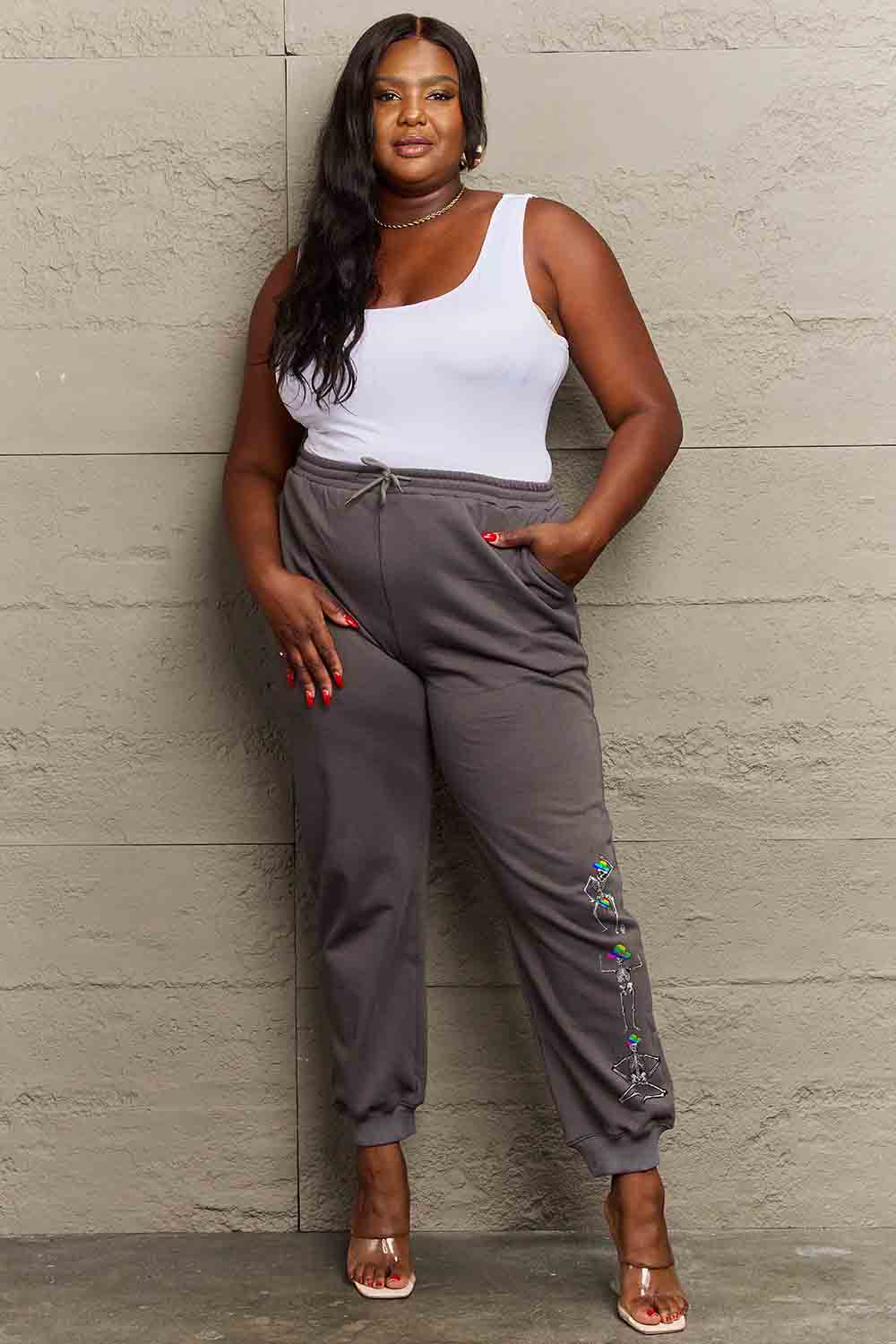 Simply Love Full Size SKELETON Graphic Sweatpants - Image 6