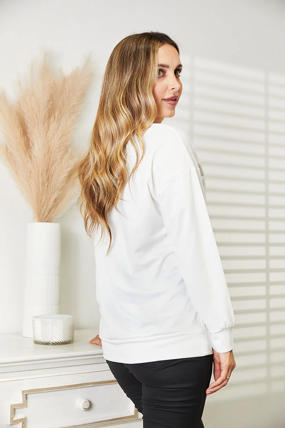 Simply Love Graphic Dropped Shoulder Round Neck Sweatshirt - Image 8