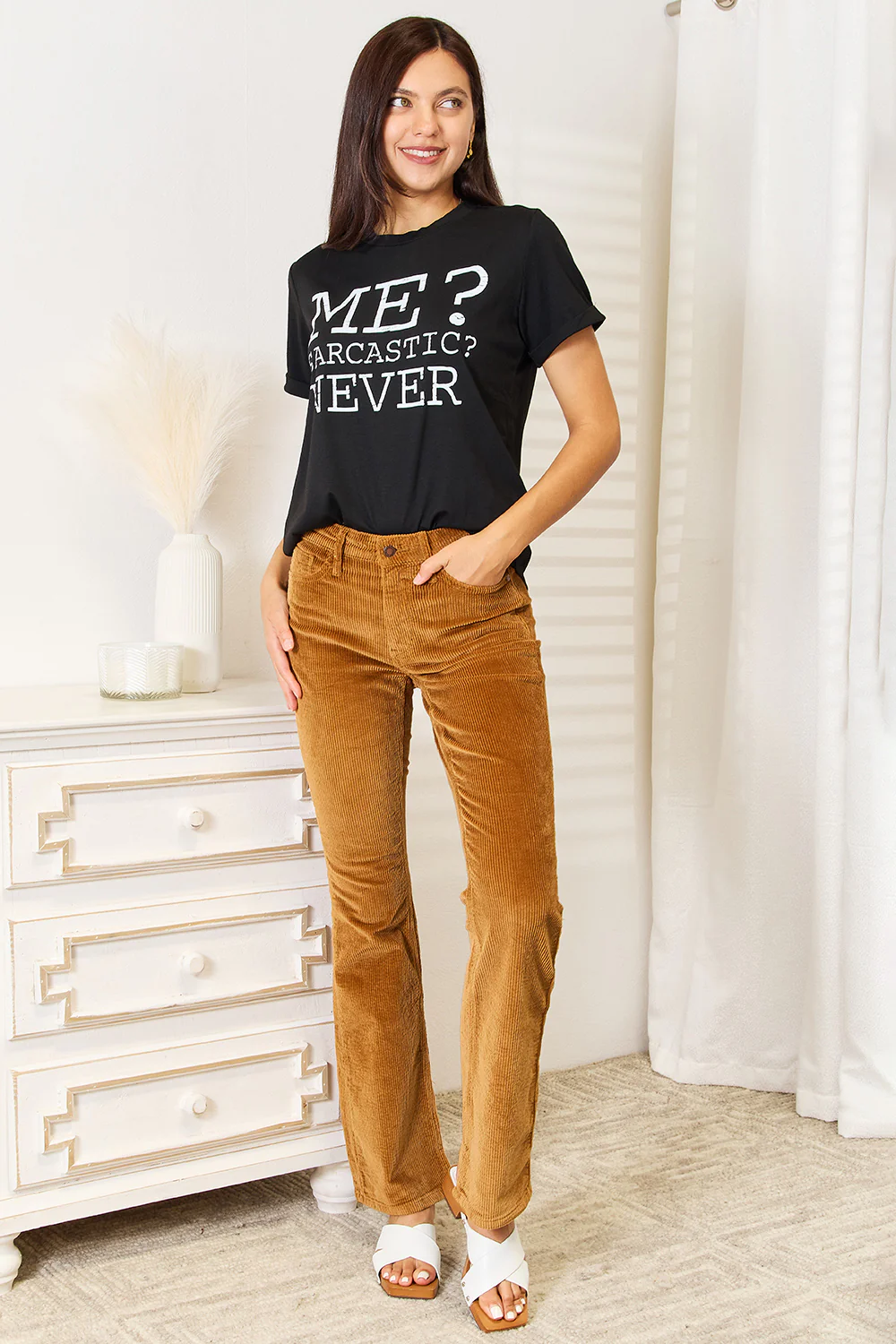 Simply Love Letter Graphic Round Neck T-Shirt - Image 4